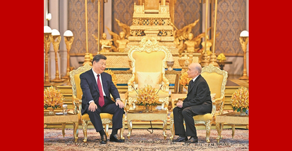 習(xí)近平會(huì)見(jiàn)柬埔寨國(guó)王西哈莫尼